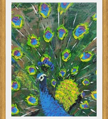 Cuadro blue peacock