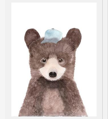 Cuadro Oso pardo con gorra