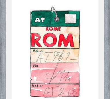 Cuadro ROME VINTAGE FLIGHT TAG
