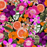 Mantel de Hule Flower and Fruits Orange