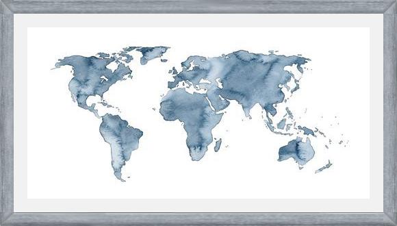Cuadro Blue World Map