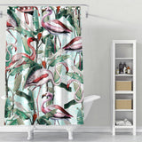 Cortina de Baño Floral and Flamingo VIII