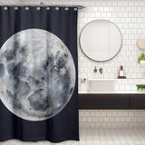 Cortina de Baño luna fondo oscuro