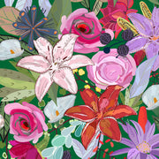 Mantel de Hule Lily and Colorful Flowers Pattern