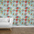 Papel Mural Pomegranate and lily and colorful flowers pattern