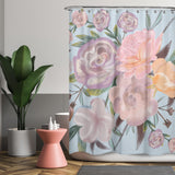 Cortina de Baño Powdery Pastel Hand Drawn Roses Pattern