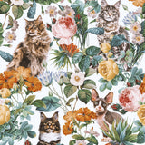 Papel Mural Cat and Floral Pattern III