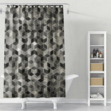 Cortina de Baño Colección Cubos - Negro y Blanco