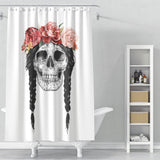 Cortina de Baño Skull with floral crown