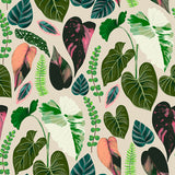 Papel Mural Tropical leaves green