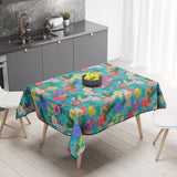 Mantel de Hule Vivid Colorful Botanical Flowers Pattern