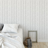 Papel Mural Lineas Chevron Gris
