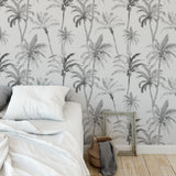 Papel Mural Palmera Gris