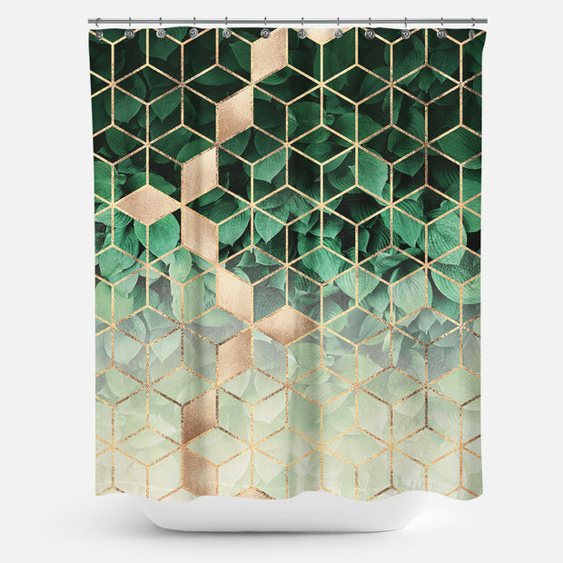 Cortina de Baño Leaves and Cubes