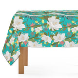 Mantel de Hule Magnolia Tree, Flowers and Dragonfly