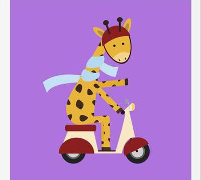 Cuadro Giraffe on Motor Scooter