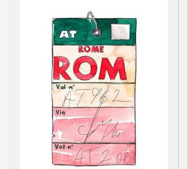 Cuadro ROME VINTAGE FLIGHT TAG