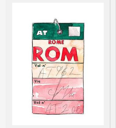 Cuadro ROME VINTAGE FLIGHT TAG