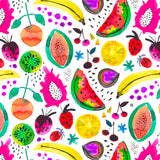 Mantel de Hule Tropical Fruits Papaya Pitaya
