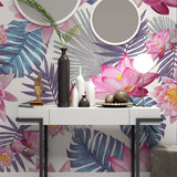 Papel Mural Hand drawn pink lotus flower