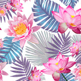 Papel Mural Hand drawn pink lotus flower
