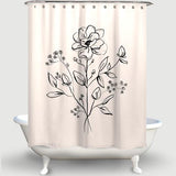 Cortina de Baño Floral Bouquet Drawing