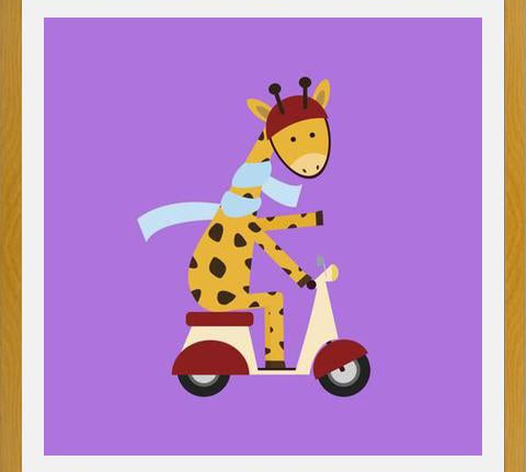 Cuadro Giraffe on Motor Scooter