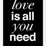 Cuadro THE BEATLES - LOVE IS ALL YOU NEED black