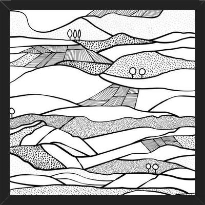 Cuadro Monegros, Paisaje en blanco y negro