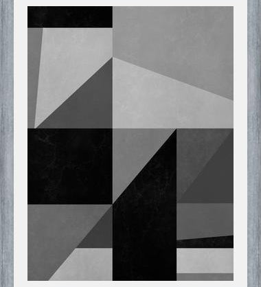 Cuadro Geométrico en Gris y Negro