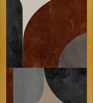 Cuadro Geometric in Terracotta Tones