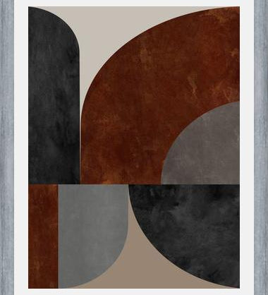 Cuadro Geometric in Terracotta Tones