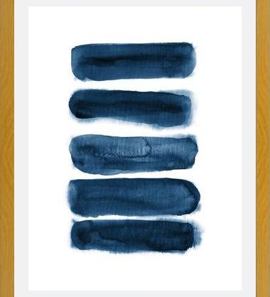 Cuadro Indigo blue watercolor brush strokes