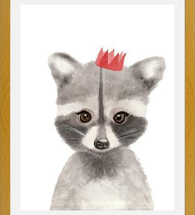 Cuadro Mapache con coronilla