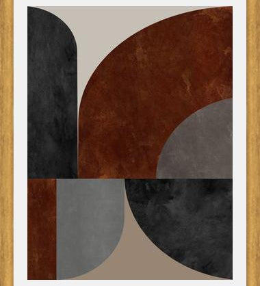 Cuadro Geometric in Terracotta Tones