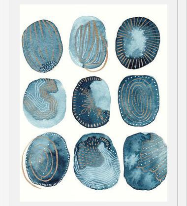 Cuadro Indigo watercolorInk 04