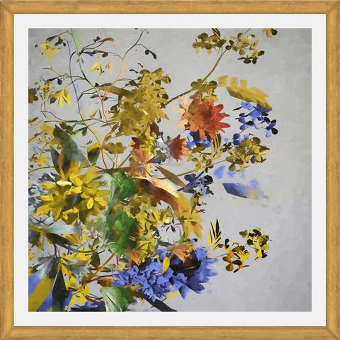 Cuadro Floral in Yellow and Blue