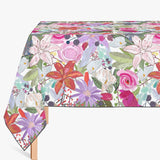 Mantel de Hule LILY AND COLORFUL FLOWERS PATTERN WHITE