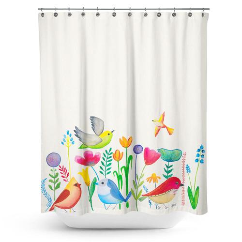 Cortina de Baño Pajaritos en el Jardín