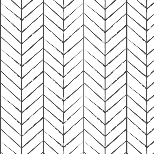Papel Mural Lineas Chevron Negro