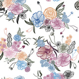 Mantel de Hule Queenie Thrift Hand Drawn Flower