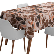 Mantel de Hule Hojas tropicales tonos ocre