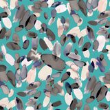 Mantel de Hule WATERCOLOR PETAL STAINS BLUE TURQUOISE
