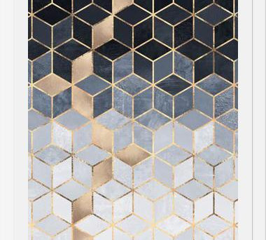 Cuadro Soft Blue Gradient Cubes