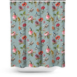 Cortina de Baño Pattern Pájaros Azul