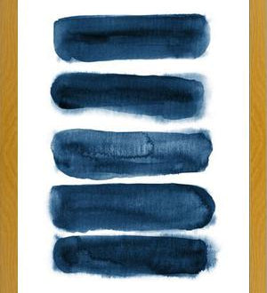 Cuadro Indigo blue watercolor brush strokes
