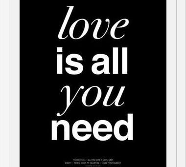 Cuadro THE BEATLES - LOVE IS ALL YOU NEED black