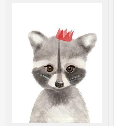 Cuadro Mapache con coronilla