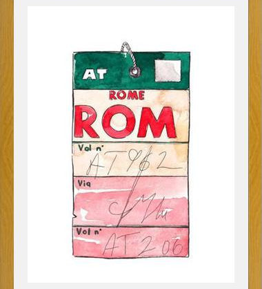 Cuadro ROME VINTAGE FLIGHT TAG