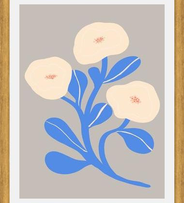 Cuadro Abstract Floral Blue 2